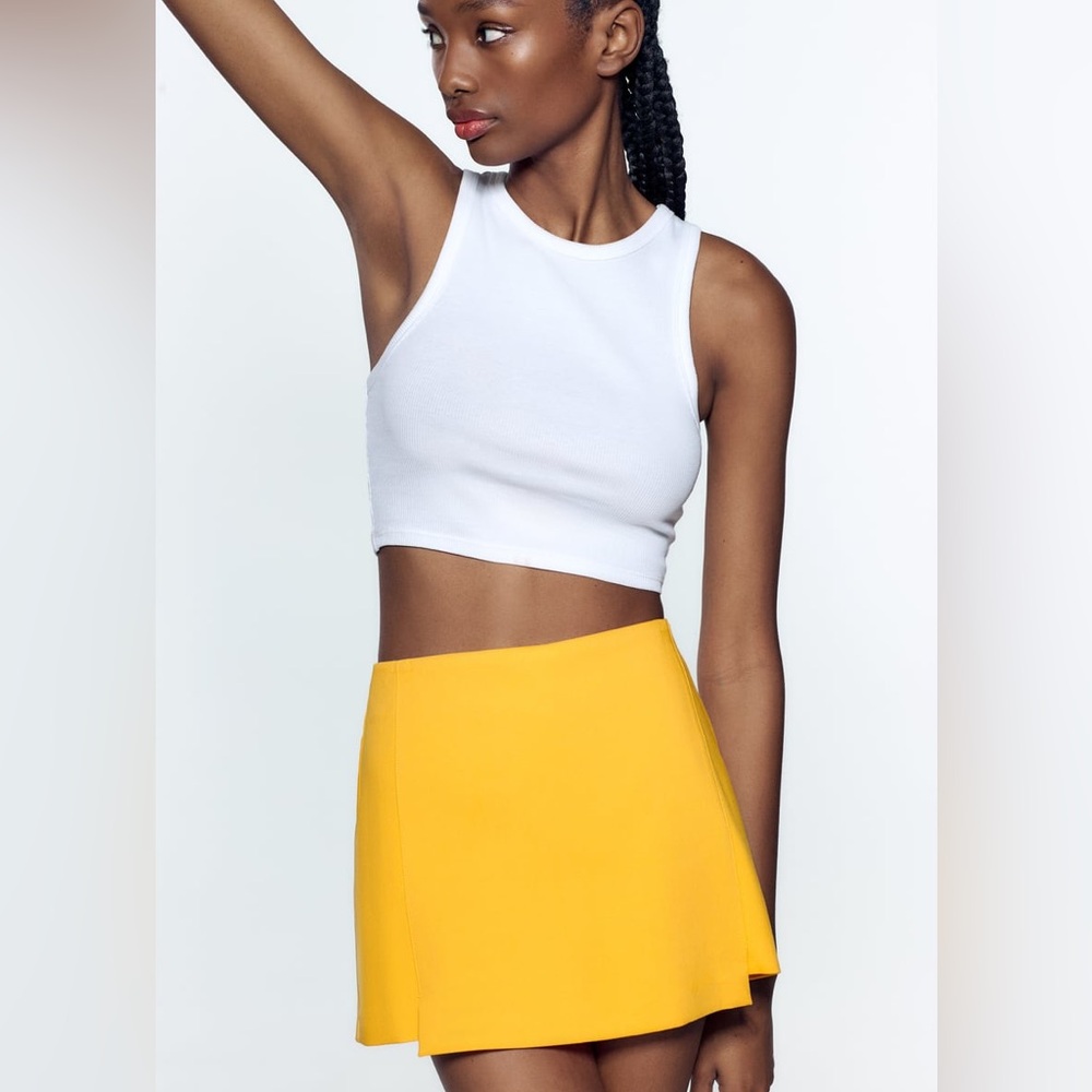 Zara Asymmetrical Skort in Orange - Picture 4 of 13